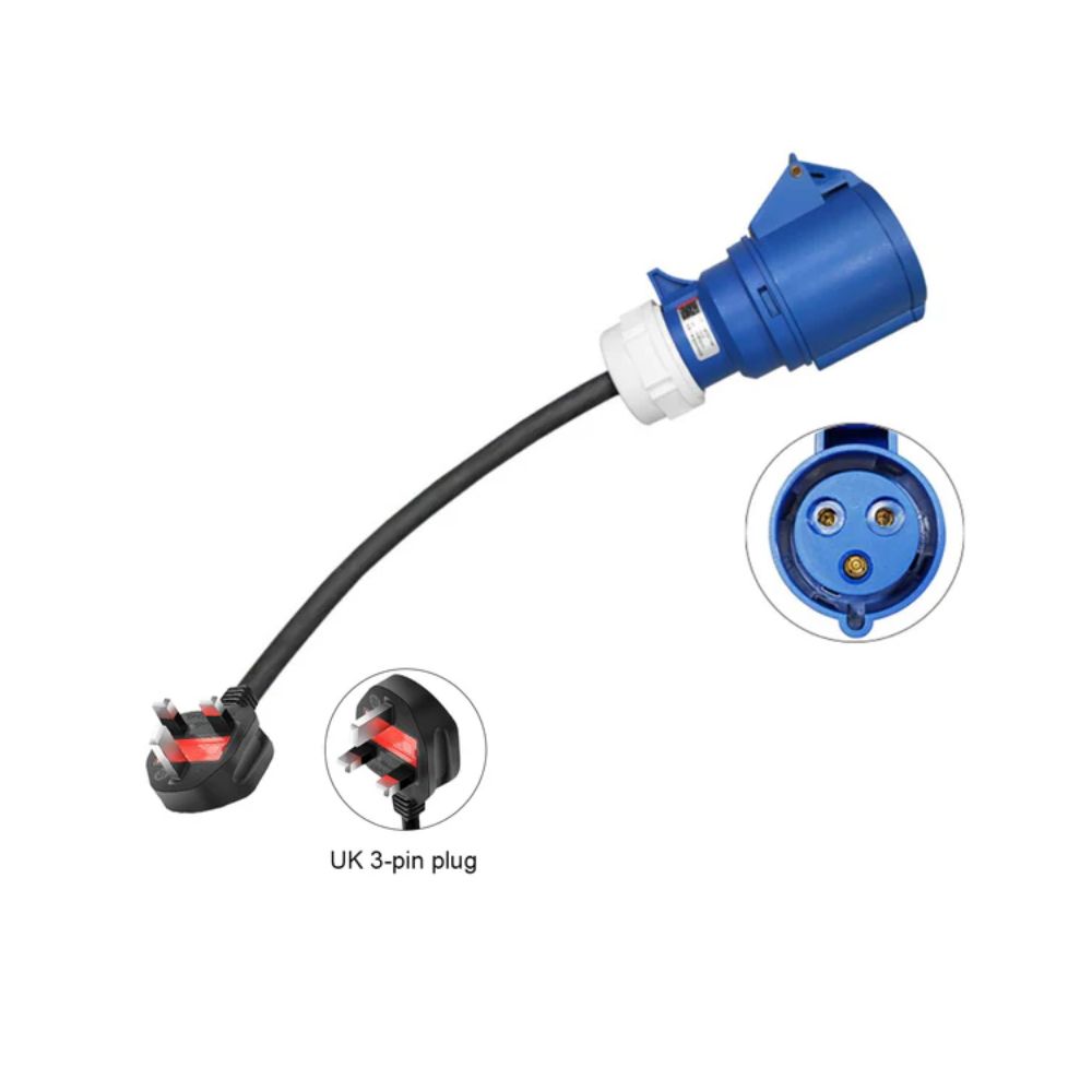 Red CEE socket (32A ) to schuko plug adapter (10)