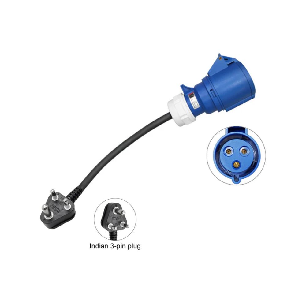 Red CEE socket (32A ) to schuko plug adapter (9)